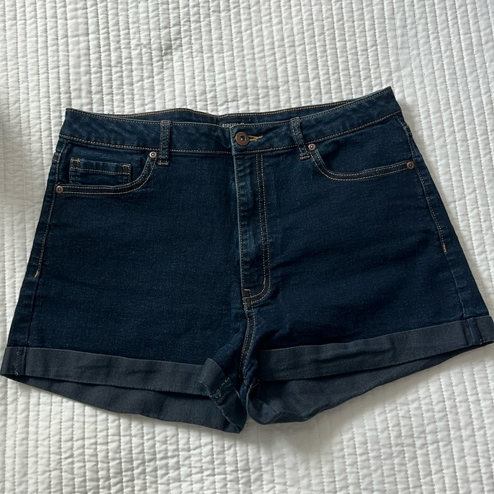 Dark denim shorts